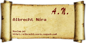 Albrecht Nóra névjegykártya