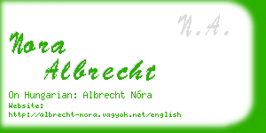 nora albrecht business card