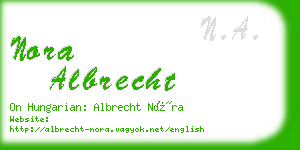 nora albrecht business card